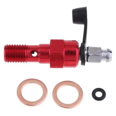 Imagem de BYYINGSUS Parafusos e arruelas de banjo de motocicleta para cilindro mestre de pinça de freio M10 X1,25/M10 X 1,0 mm durável (vermelho 1,25 mm)