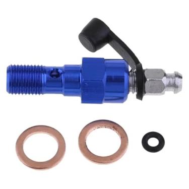 Imagem de BYYINGSUS Parafusos e arruelas de banjo de motocicleta para cilindro mestre de pinça de freio M10 X1,25/M10 X 1,0 mm durável (azul 1,0 mm)