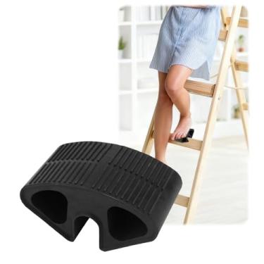 Imagem de Suporte Pé Escada Cama Dormitório, Protetor de Pés Borracha Durável e Antiderrapante com Design Encaixe para Maioria Escadas Loft Cama Faculdade (Preto)