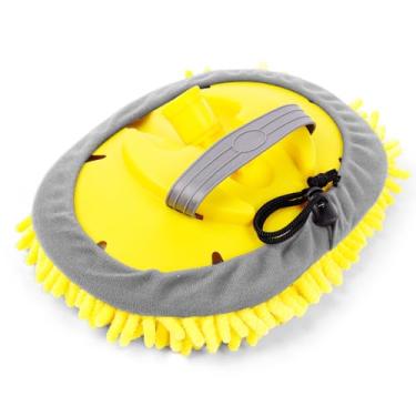 Imagem de Esfregão de lavagem de carro de uso duplo – Kit de lavagem de chenille de 25,4 cm x 20,3 cm com alça ajustável para mastro de extensão telescópica, limpeza sem arranhões para carros, janelas, trailers