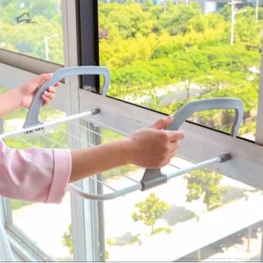 Imagem de Varal Portátil para Roupas Pequenas, Dobrável, Ideal para Portas e Janelas, para Apartamentos e Casas Compactas