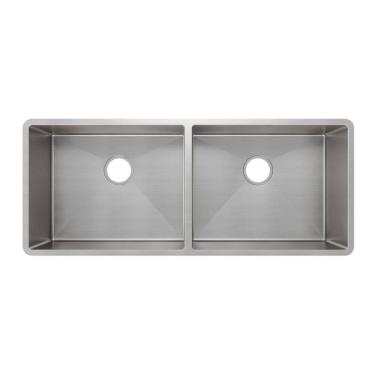 Imagem de Cuba Dupla Mekal Linha Retta LR-50/50 102x40 Aço Escovado