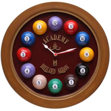 Imagem de Relógio Decorativo Kg De Parede Anti-Horário Billiard Bordô