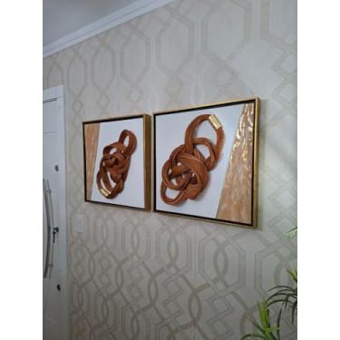 Imagem de Quadro Decorativo Moderno em Caixa Alta Decoração Elegante Sala Esculturas Parede Adornos Casa