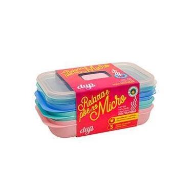 Imagem de Conjunto 3 Potes Hermeticos Microondas 500Ml - Dup Color