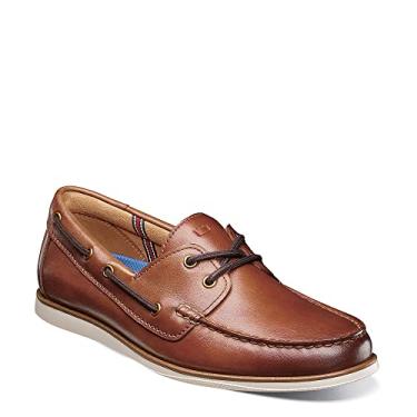 Imagem de Florsheim Atlantic Moc Toe Sapato náutico masculino sem cadarço, Conhaque, 41