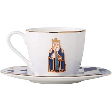 Imagem de WYUYIWH Canecas de Café Estilo Europeu Bone China Conjunto de Xícara de Café e Pires Personalidade Criativa Copo Cappuccino com Phnom Penh Latte Mocha Xícara de Café Especial para Café Leite Xícara de