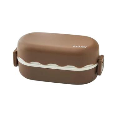 Imagem de Pote Marmita EcolóGico 850ml | Com Talher E DivisóRias(XINA094-MARROM)