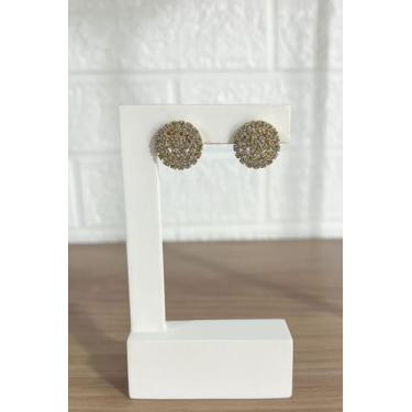 Imagem de Brincos folheados a ouro e prata delicado cravejado de zirconia - dond