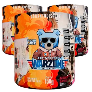 Imagem de Combo 3 Pré-Treino Warzone Under Labz 150g Suplemento Treino-Unissex