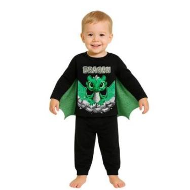 Imagem de Pijama Infantil Menino Brilha no Escuro com Capa Removível Dragão Kyly-Masculino