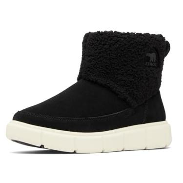 Imagem de Sorel Bota de neve feminina Explorer II sem cadarço e confortável à prova d'água, Preto/Giz, 35