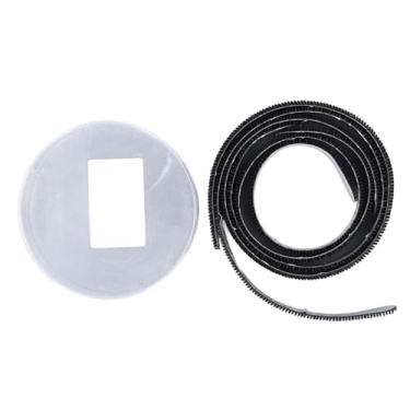 Imagem de Fita protetora para raquete de tênis, fita de proteção autoadesiva de nylon premium para raquetes de tênis, conjunto de 3 peças com estojo de plástico 21 mm de largura 378 mm de comprimento (preto)