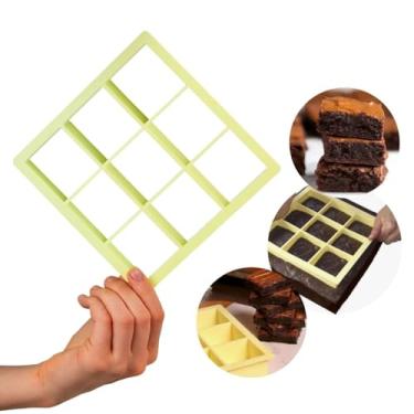 Imagem de Kit Cortador De Brownie E Bolos Pão De Mel 9 E 6 Cavidades Corte Fácil Confeiteiro (9Cortes(5x5) | Unitário)