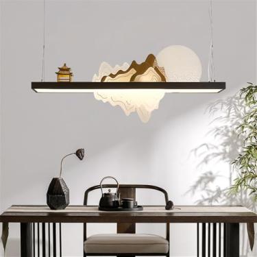 Imagem de Restaurante Contemporâneo Lâmpada Pingente LED Estilo Chinês Retro Criatividade Bar Balcão Sala de Estar Quarto Estudo Hotel Casa de Chá Candelabro (Estilo 15 L123CM)