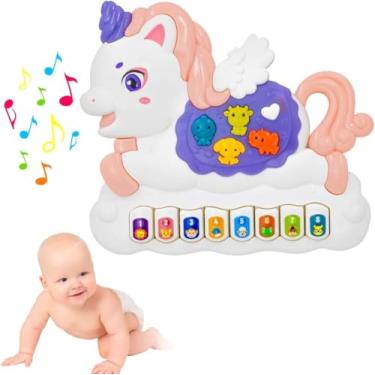 Imagem de "Teclado Piano Musical Infantil Brinquedo Divertido Som de Animais e Unicórnio" ✅