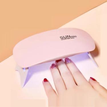 Imagem de Mini secador de unhas: máquina de cura de unhas de micro gel para arte de unhas, rosa
