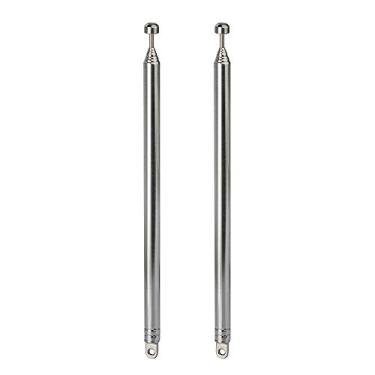 Imagem de 7 seções telescópicas 74 cm AM FM antena de substituição de antena de rádio portátil (pacote com 2) compatível com rádio portátil interno receptor estéreo doméstico AV áudio vídeo receptor de home