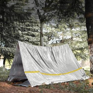 Imagem de Cobertor salva-vidas ao ar livre tenda de emergência cobertor térmico tenda proteção solar espaço cobertor, prata