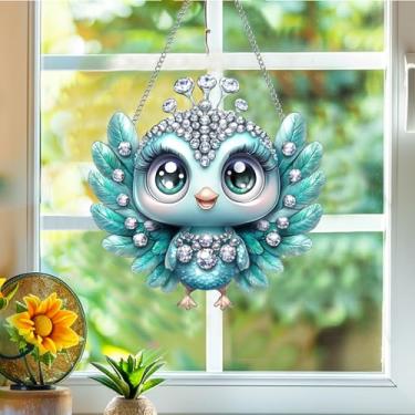 Imagem de Apanhador de sol de acrílico colorido, decoração de janela suspensa de galo para apanhadores de sol, arte de parede de arco-íris, para sala de estar, quarto, varanda, interior e exterior, jardim