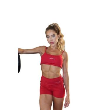 Imagem de Short Academia Fitness Esportivo Feminino Drisheer, Vermelho, G