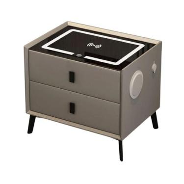 Imagem de Mesa de Cabeceira Inteligente 2 Gavetas com LED e Bluetooth - 5SPORTS