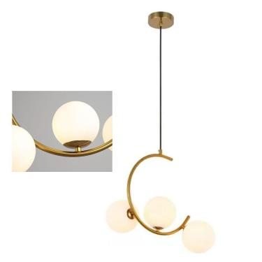 Imagem de Luminaria Lustre Pendente Meia Lua Luxo Enfeite Casa Sala Quarto Cozinha Moderno