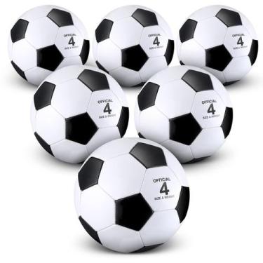 Imagem de Deekin, 6 peças de bolas de futebol, tamanho 4, pretas com bomba