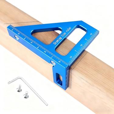 Imagem de Régua de medição multiângulo 3D, transferidor quadrado de liga de alumínio de 45/90 graus, régua de triângulo de esquadria, ferramenta de medição de layout de alta precisão para carpinteiro engenheiro