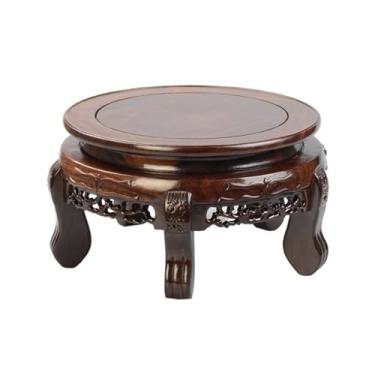 Imagem de suporte para bonsai Suporte de bonsai ébano estilo chinês com base para exibição vaso e bule chá(Grande)