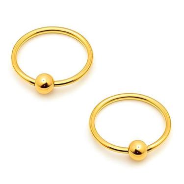 Imagem de Piercing Captive Aço Cirúrgico Dourado PVD - M2 Piercing, 14mm