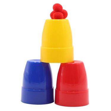 Imagem de Conjunto de truques de copos e bolas mágicas com três copos e bolas