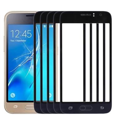 Imagem de HUANGYUNCHAO Acessórios telefônicos 10 pcs Lente de vidro exterior da tela frontal para Samsung Galaxy J1 / J120 Substituição do telefone celular