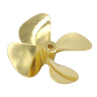 Imagem de TTETTZ Hélice Metálica de Liga de Zinco de Alta Resistência com Eixo de 4 Mm para Barcos de Controle Remoto. Peças de Reposição Fáceis de Instalar, 55mm Positivo
