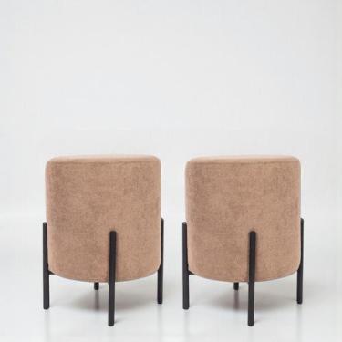 Imagem de Kit 2 Puff Siena Redondo Organico Tecido boucle Puf decorativo Pés de 