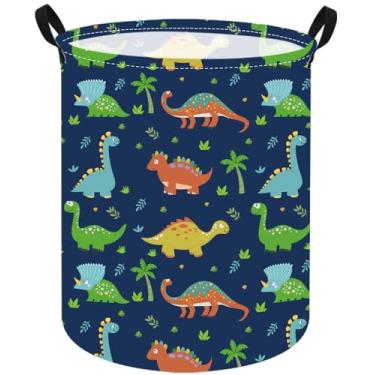 Imagem de KUNRO Cesto de roupa suja redondo, cesta de armazenamento de brinquedos e roupas infantis, cesta organizadora de brinquedos para bebês para decoração de quarto