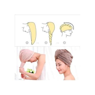 Imagem de Kit 2 Touca Toalha De Secar Cabelo Rápido Prática