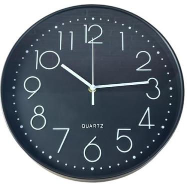 Imagem de Relogio de Parede, Moderno Clássico Minimalista, Escritório Relógio de Parede Silencioso Pilha, 24cm, 30cm Ou 40cm(Preto 32cm)