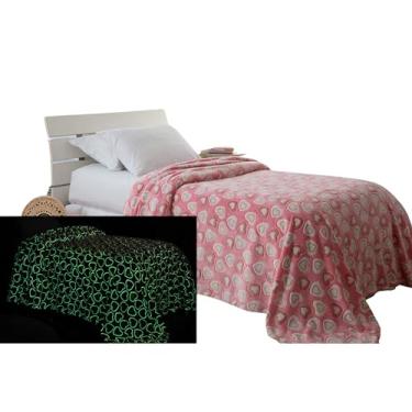 Imagem de Manta Cobertor Infantil Solteiro Brilha no Escuro 1,50 X 2,00 Mts. (Love)