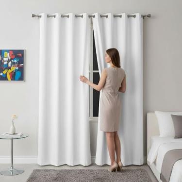 Imagem de Cortina Blackout ou Blecaute em Tecido Grosso Premium Quarto Sala branco creme cinza marrom (Branco, 2,60 m x 1,80 m)