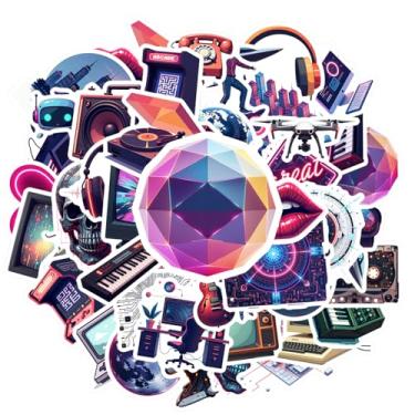 Imagem de 50 peças, tecnologia Cyberpunk, retrô, futurista, robô, adesivos, brinquedo, papelaria, adesivos, vintage, pacote de adesivos para celular, laptop, scrapbook, bicicleta, guitarra, faça você mesmo