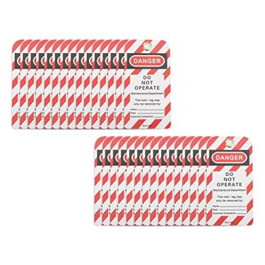 Imagem de Haofy 30 Etiquetas de Bloqueio Regraváveis ​​não Operam Sinais de Segurança de Perigo para Produtos Químicos Industriais