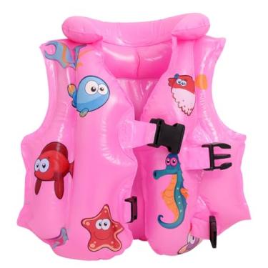 Imagem de Colete Boia Infantil Rosa Fundo do Mar – Auxílio de Flutuação em PVC 34x30 cm – Piscina, Praia e Clube – 2 Fivelas Ajustáveis – Tamanhos P/M/G – Conforto, Segurança e Diversão (M)