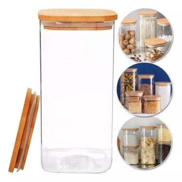 Imagem de Pote De Vidro Hermético Com Tampa De Bambu - 1500ml