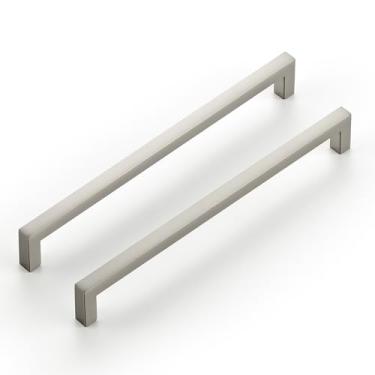 Imagem de Ravinte Pacote com 30 puxadores de gaveta de barra quadrada fina de 19 cm de centro a centro a centro puxadores de armário de cozinha puxadores de gaveta de níquel escovado puxadores de armário de