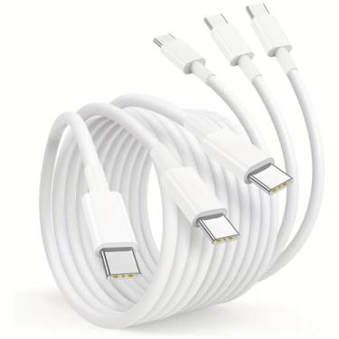 Imagem de Cabo USB C, pacote com 3 cabos USB C para USB C de 60 W (3A) tipo C para iPhone 16/16 Plus/16 Pro Max/15/15 Plus/15 Pro Max, MacBook Pro, iPad Pro Air, Samsung S24/S24 Ultra/S23
