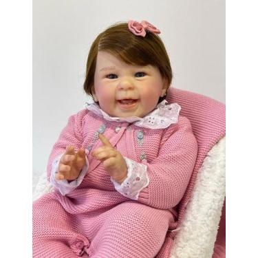 Imagem de Bebê Reborn Menina Sorrindo Realista Toma Banho Silicone - Ana Dolls