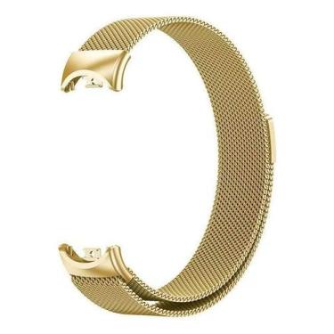 Imagem de Pulseira De Metal + Película Para Xiaomi Mi Band 8 - Pop Shope, Dourad