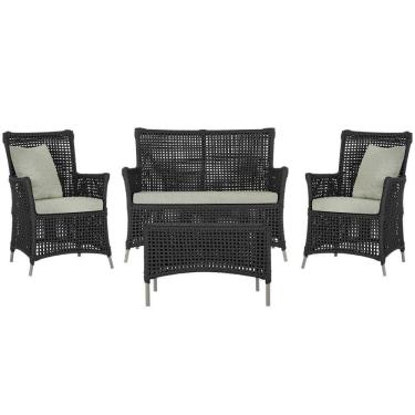 Imagem de Jogo Sofá E 2 Poltronas E Mesa Igapó Fendi E3 Trama Original Preto