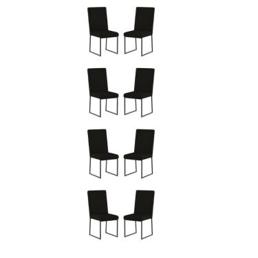 Imagem de Kit 8 Cadeiras Para Mesa De Jantar Base Industrial Preto Balaqui Preto